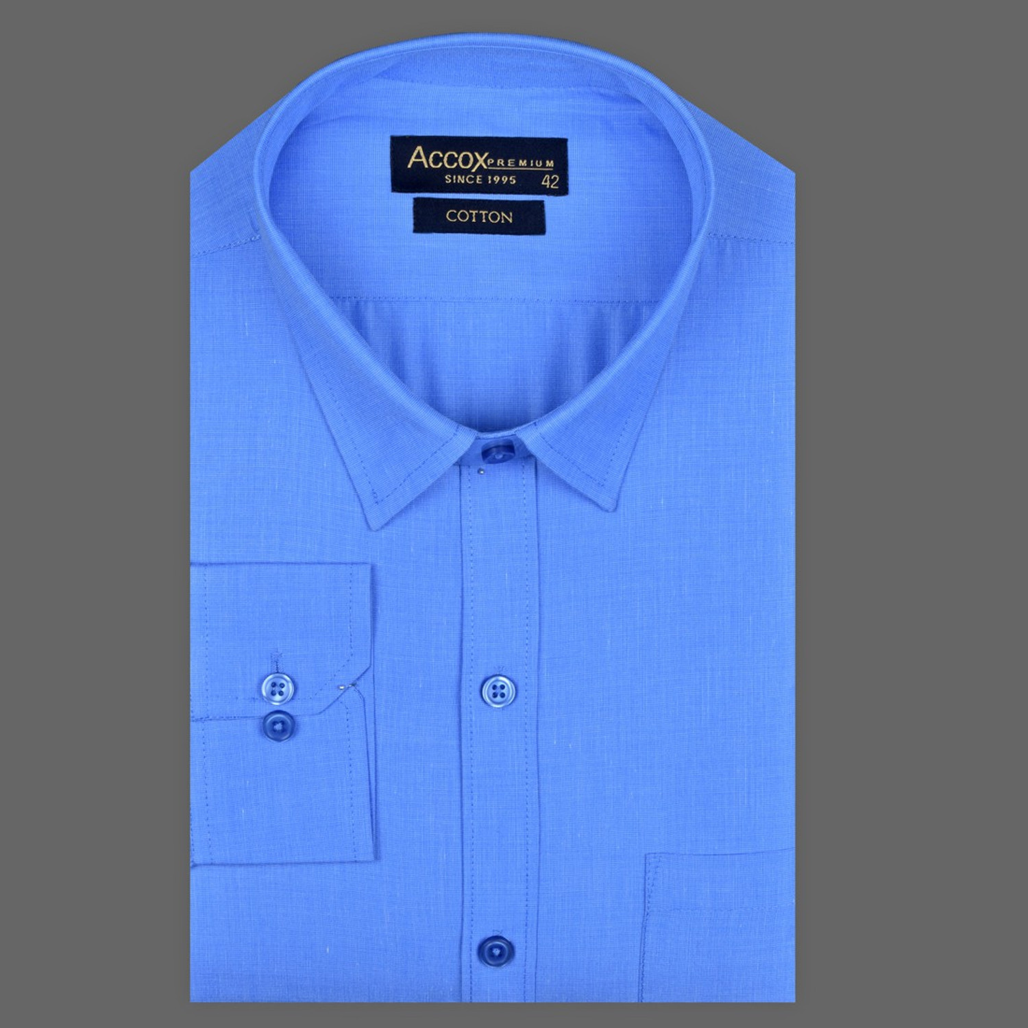 ACCOX Men Regular Fit Solid Spread Collar Formal Shirt - Image 1