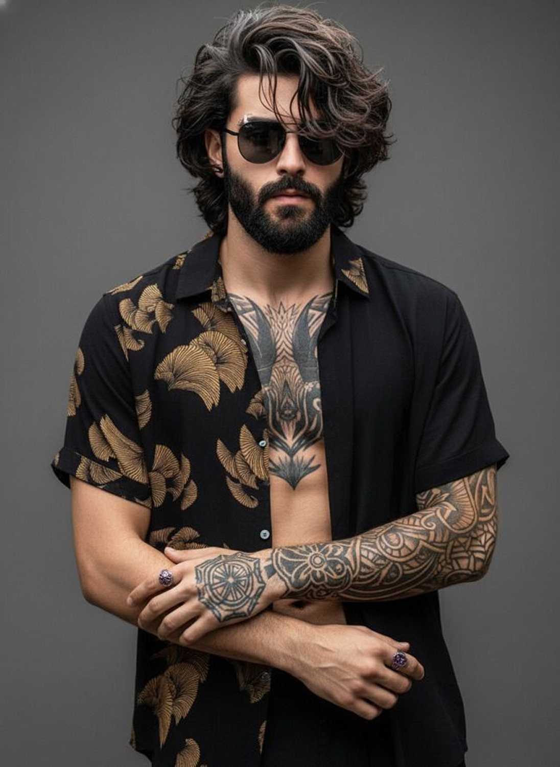 Image of SEVENTEENSTITCH Men Regular Fit Printed Spread Collar Casual Shirt