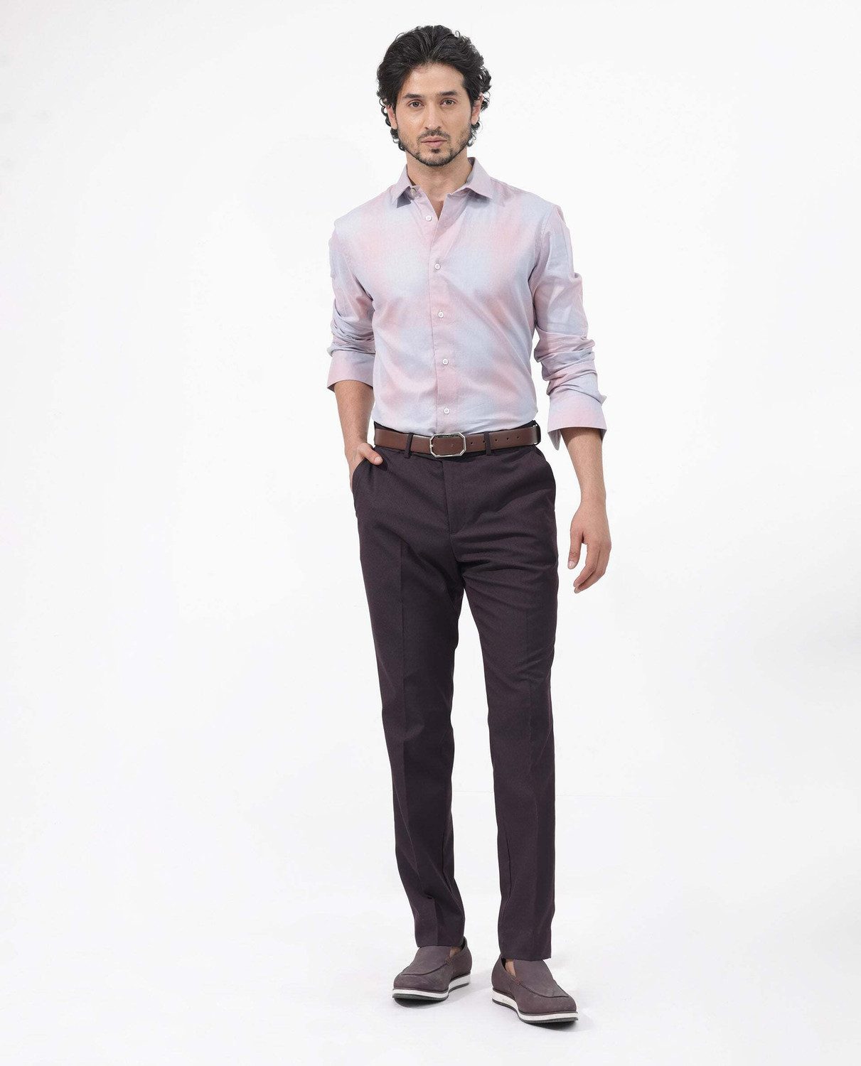 Image of RARE RABBIT Men Regular Fit Checkered Formal Shirt