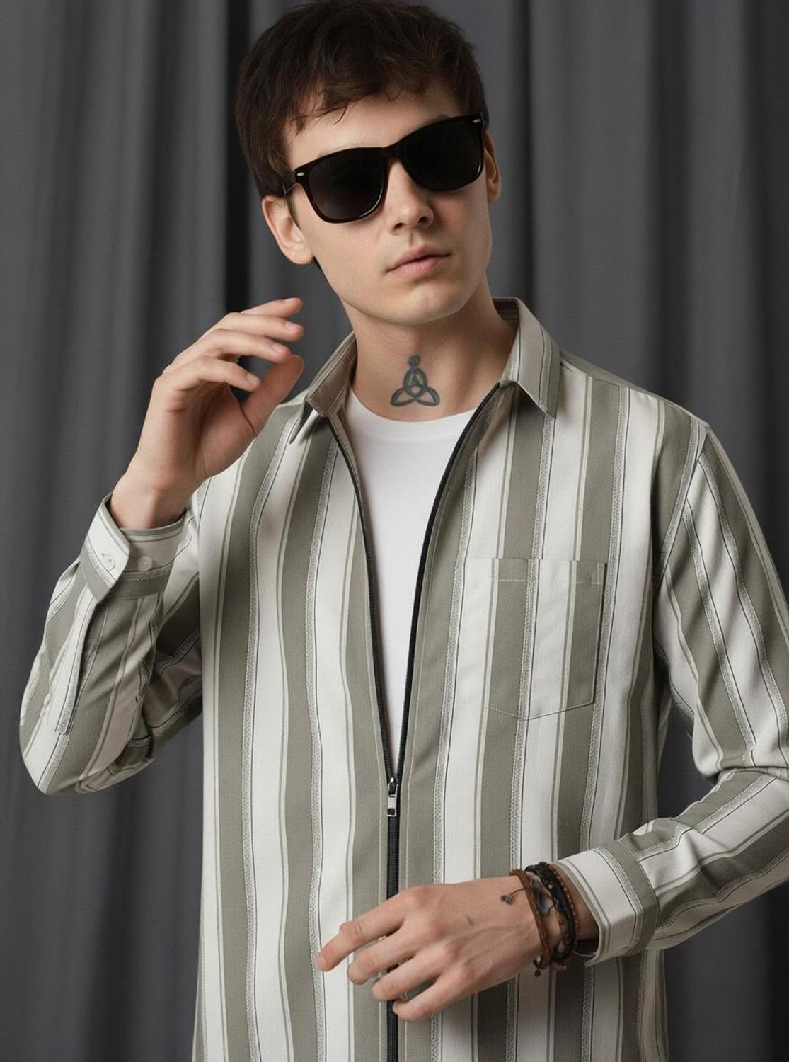 Surhi Men Regular Fit Striped Shirt - Image 1