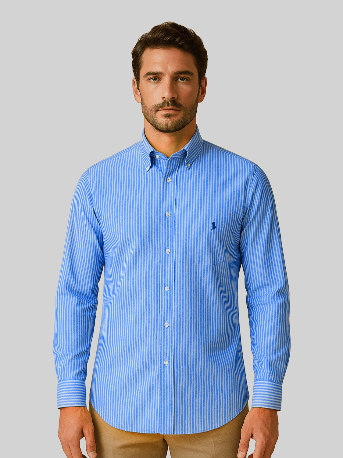 Image of LIBAAS CORNER Men Regular Fit Solid Spread Collar Casual Shirt