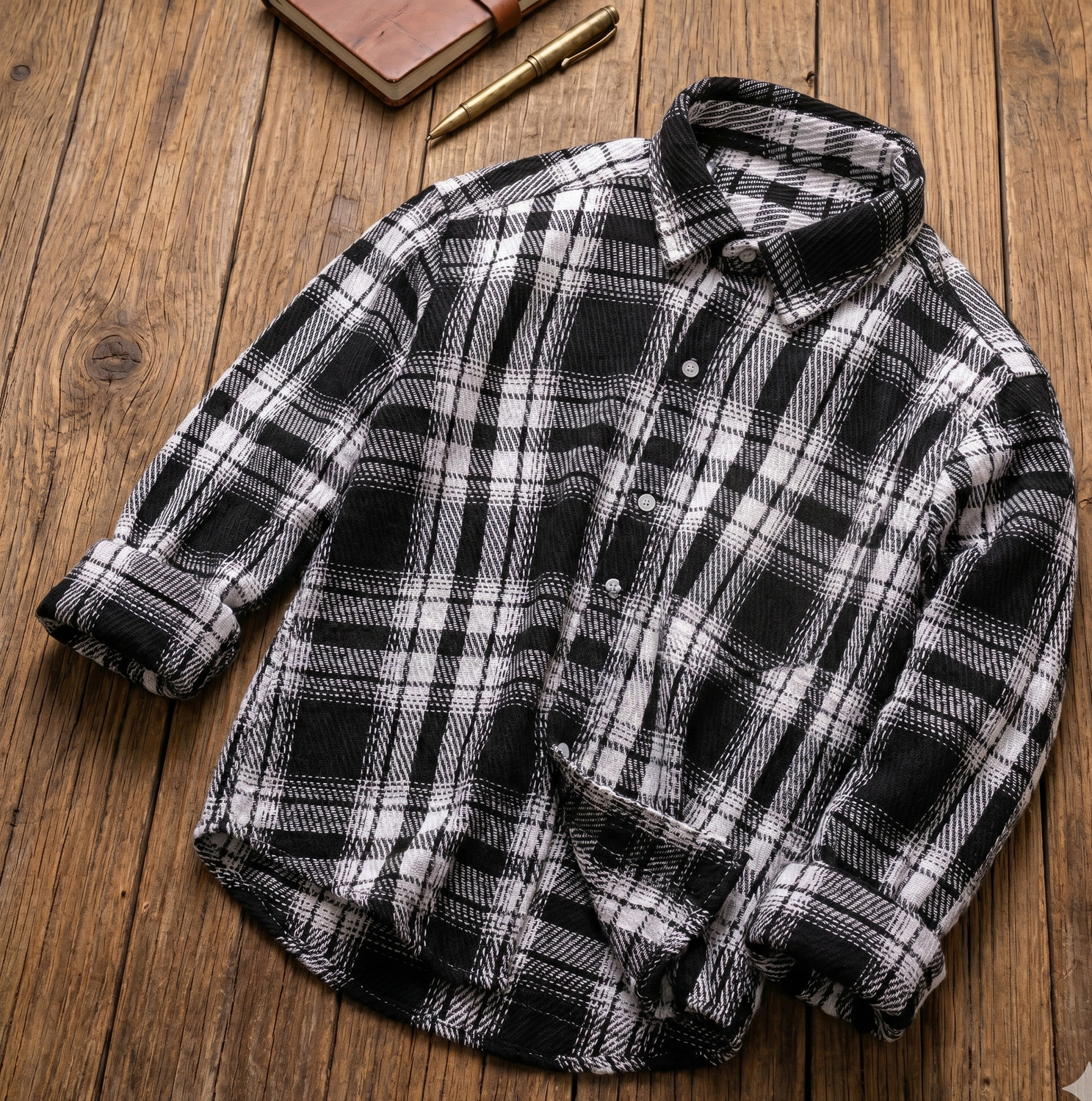 Japrin Men Checkered Casual Black Shirt - Image 4