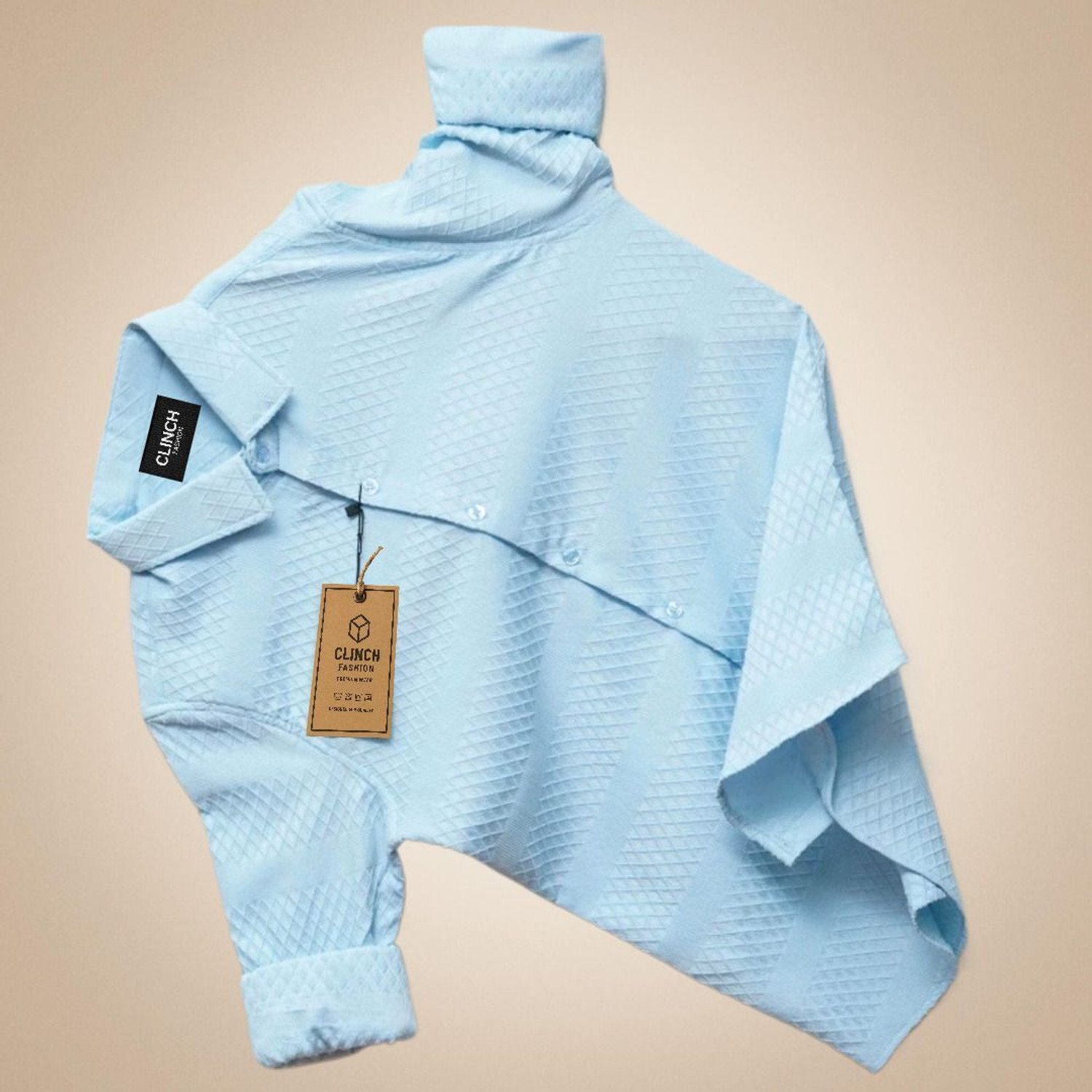 Image of clinch fashion Men Regular Fit Self Design Slim Collar Casual Shirt