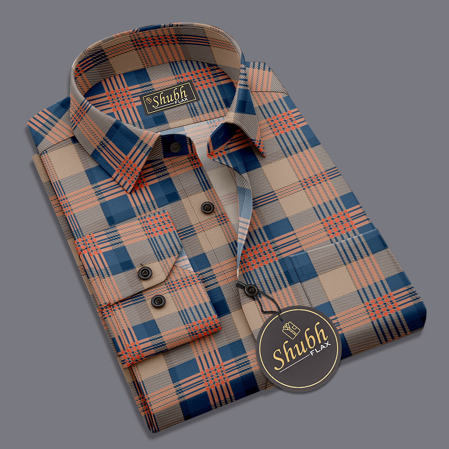 Image of PROBIZ Men Regular Fit Striped Spread Collar Casual Shirt