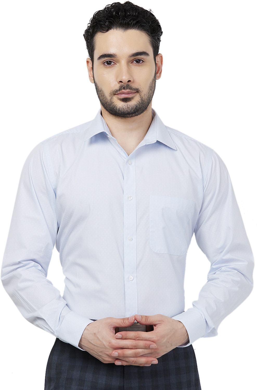 Image of Raymond Men Slim Fit Solid Formal Shirt