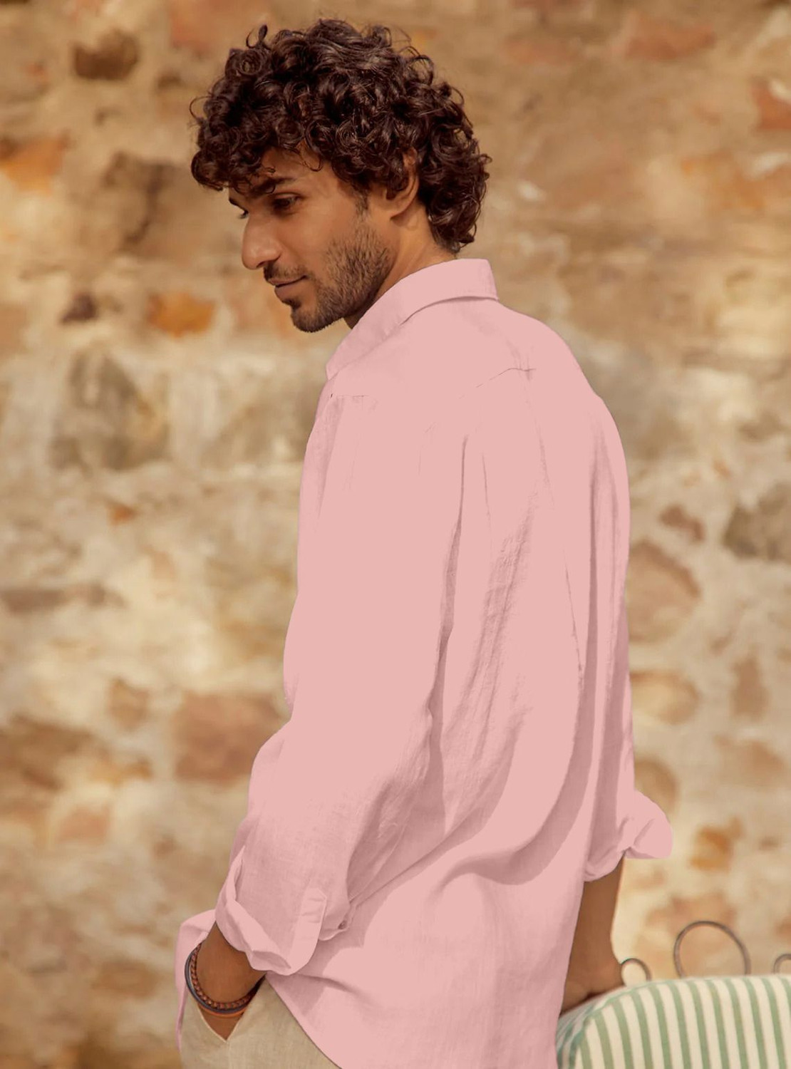 Image of krishna culture Men Regular Fit Solid Spread Collar Casual Shirt