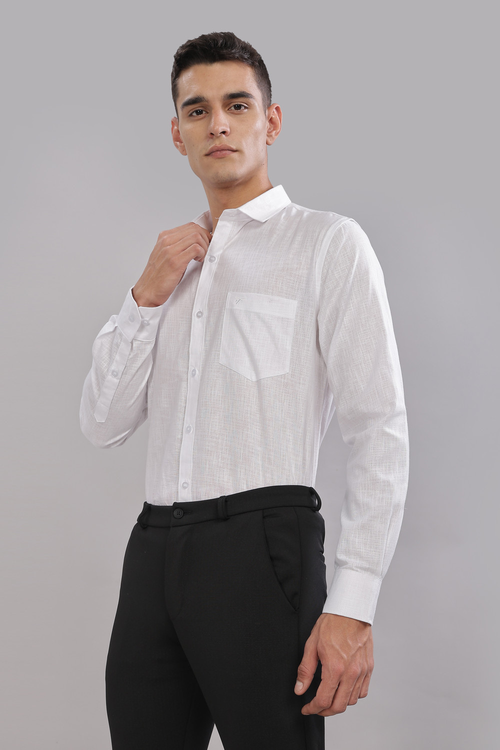 Image of The TallMann Club Men Regular Fit Striped Slim Collar Casual Shirt