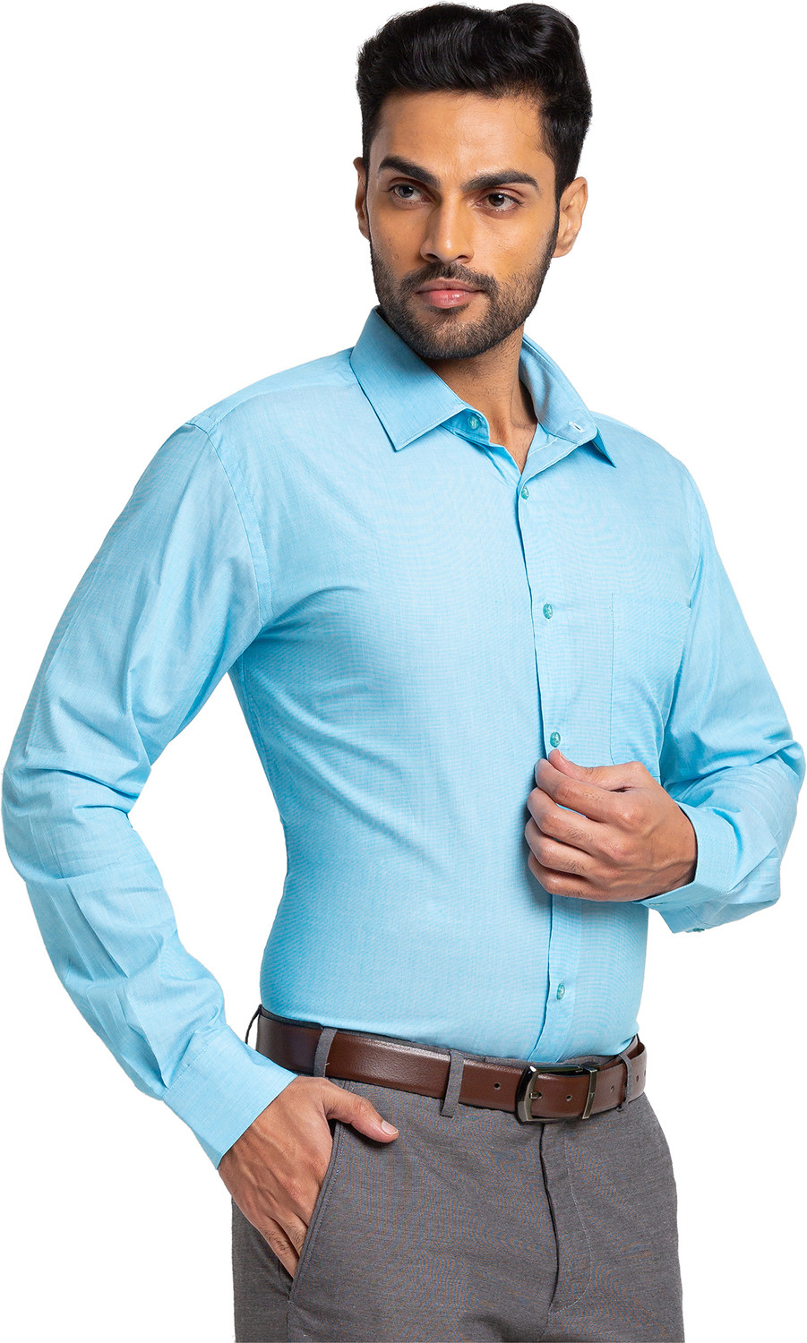 Image of Raymond Men Slim Fit Solid Formal Shirt