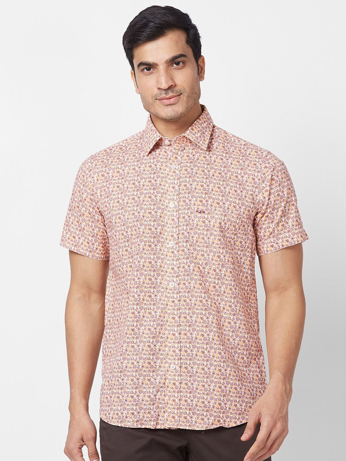Image of THOMAS SCOTT Men Regular Fit Checkered Spread Collar Casual Shirt