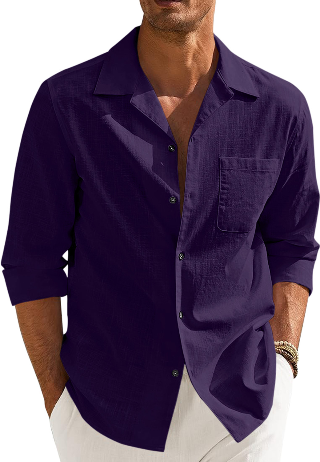 Image of bellstone Men Regular Fit Solid Spread Collar Casual Shirt