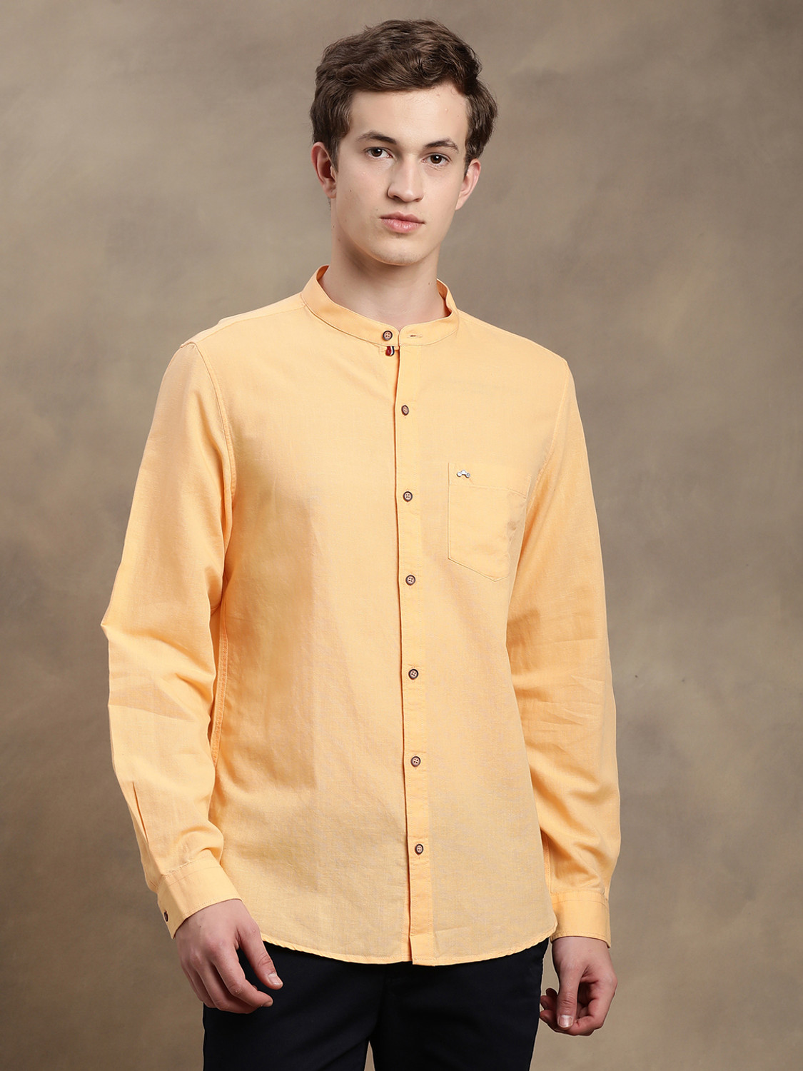 Image of mischief monkey Men Tailored Fit Striped Button Down Collar Casual Shirt