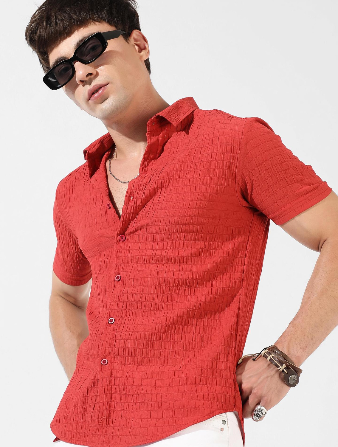 Image of CAMPUS SUTRA Men Regular Fit Printed Spread Collar Casual Shirt