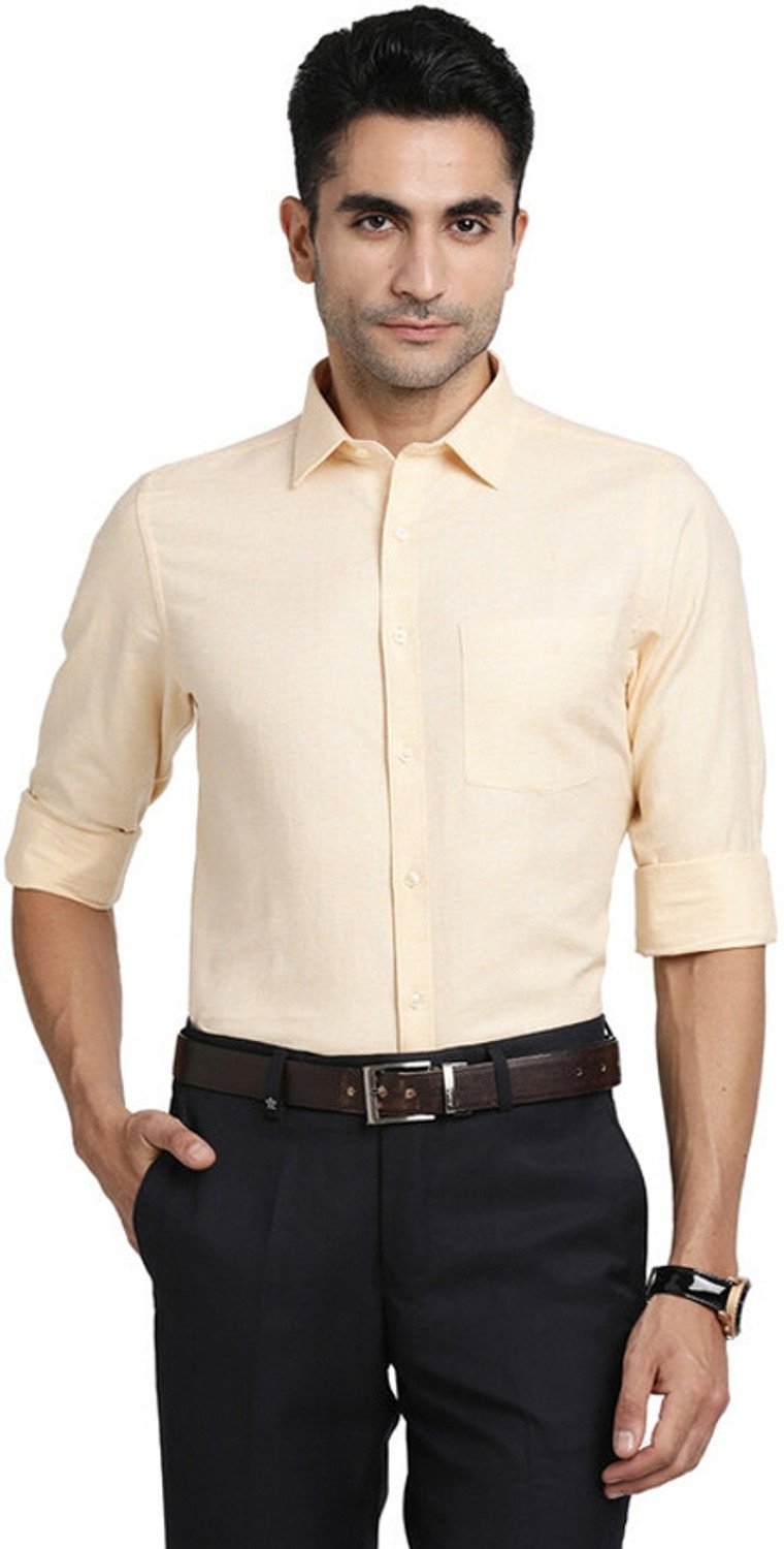 Image of TURTLE Men Slim Fit Solid Formal Shirt