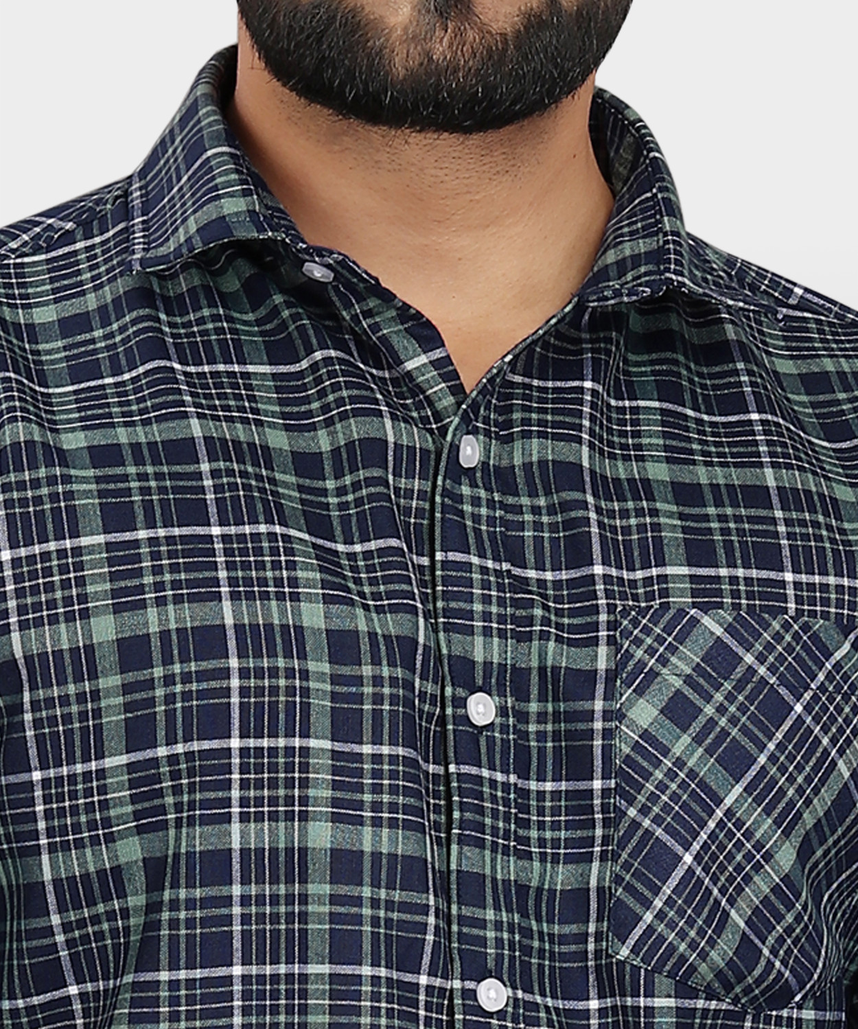 Image of VeBNoR Men Regular Fit Checkered Spread Collar Formal Shirt