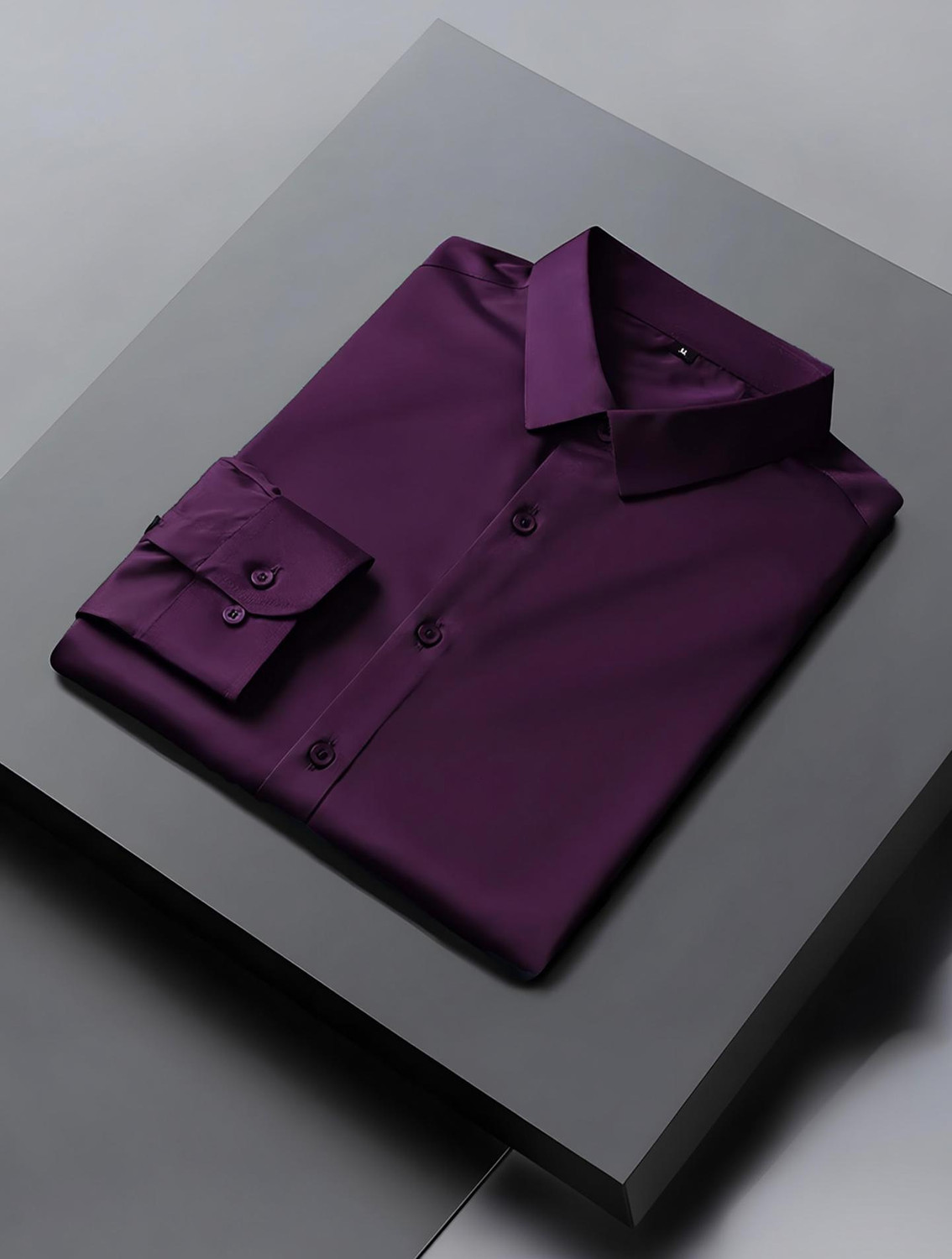Image of Shefansh Men Regular Fit Solid Spread Collar Casual Shirt