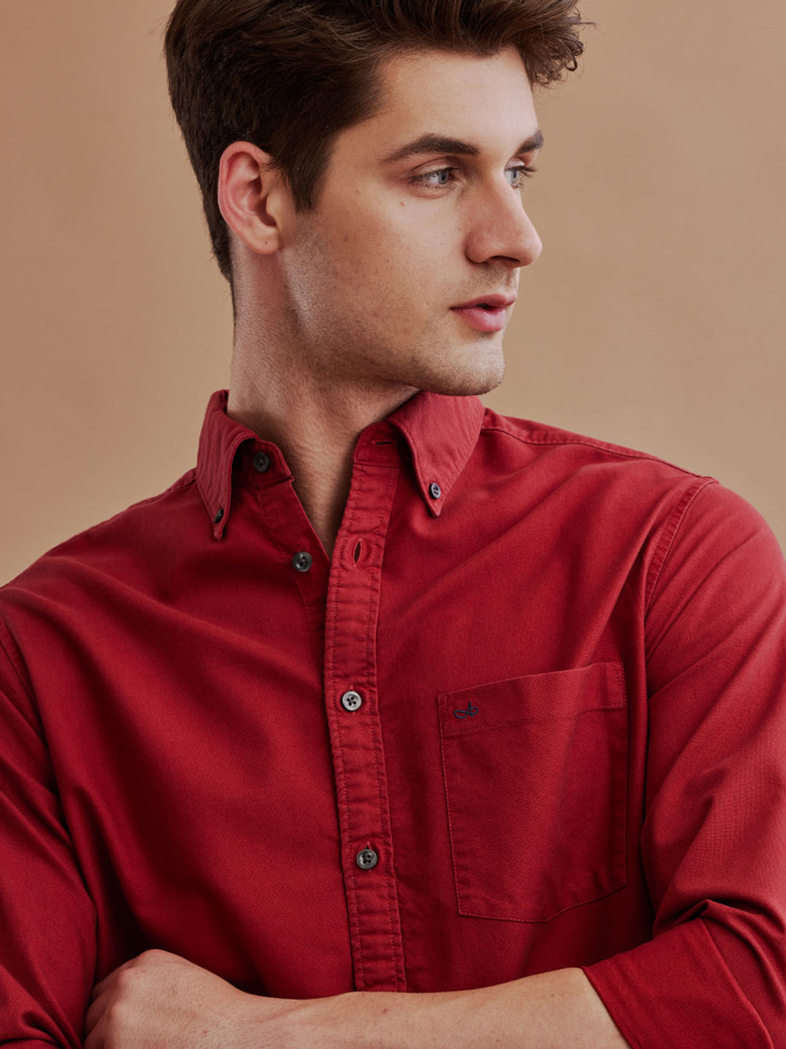 Aldeno Men Regular Fit Solid Button Down Shirt - Image 1
