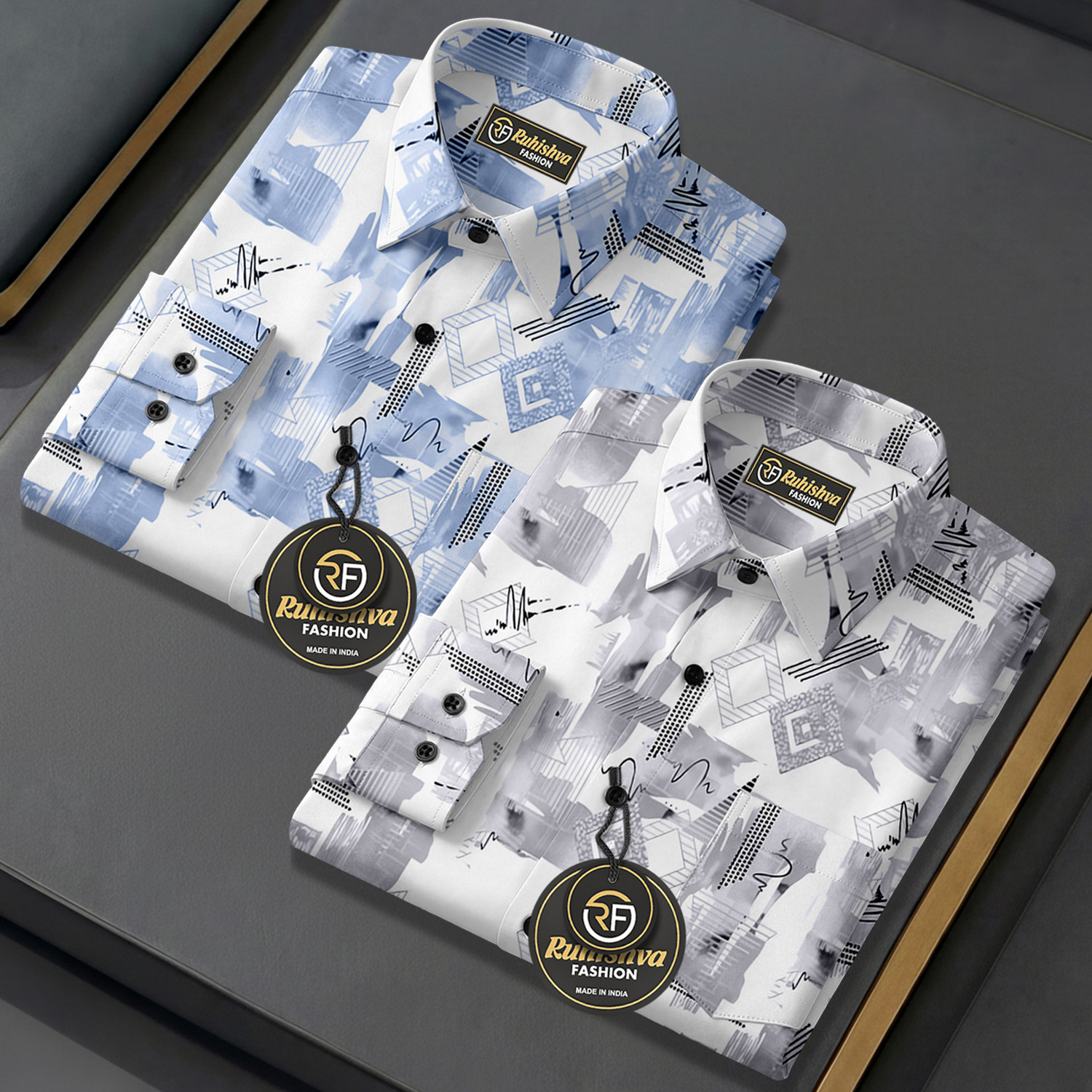 Image of PROBIZ Men Regular Fit Striped Spread Collar Casual Shirt