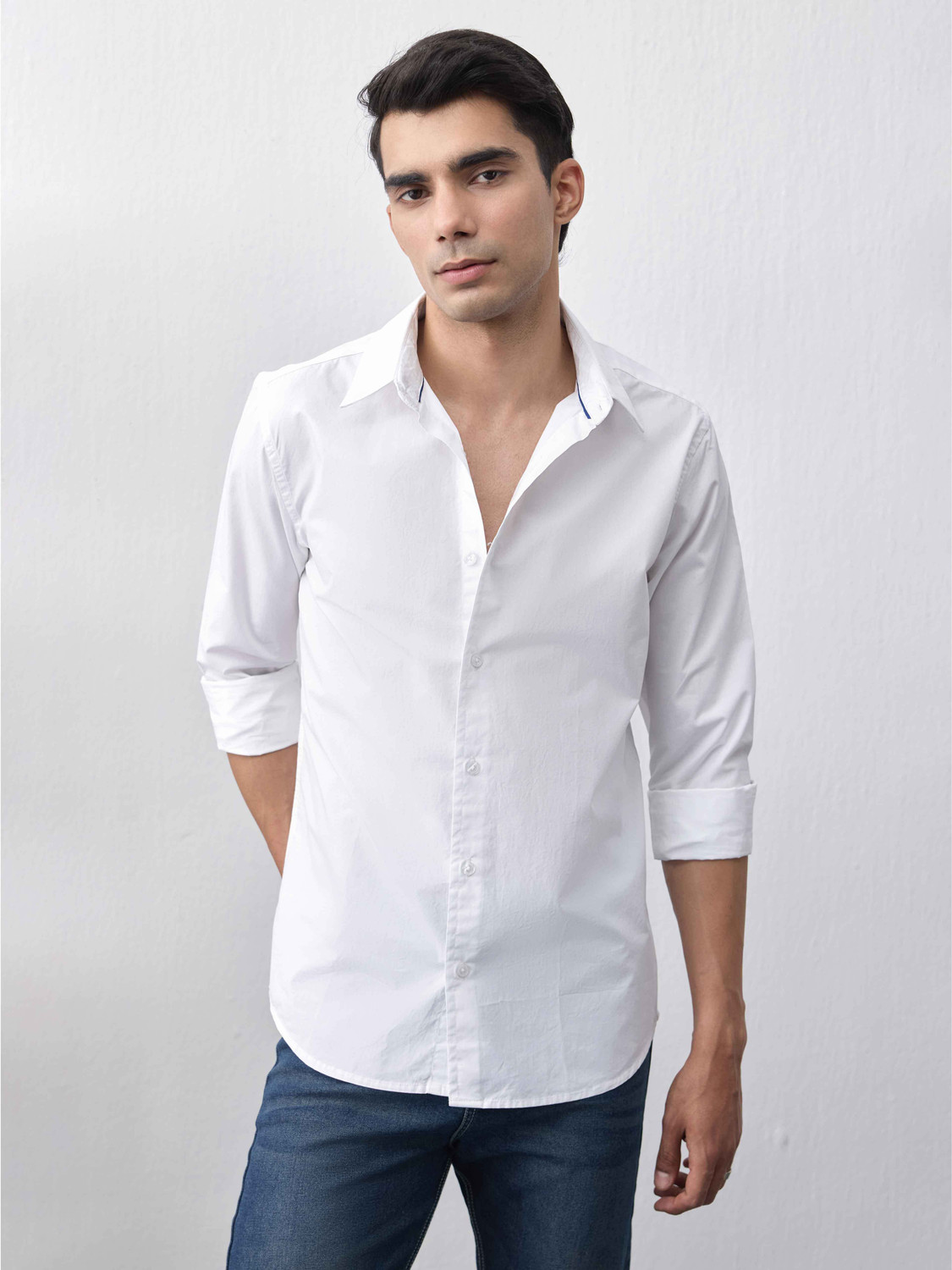 Image of UNSTD Men Regular Fit Cotton Checked Shirt | Full Sleeves Men Relaxed Fit Fit Striped Spread Collar Casual Shirt