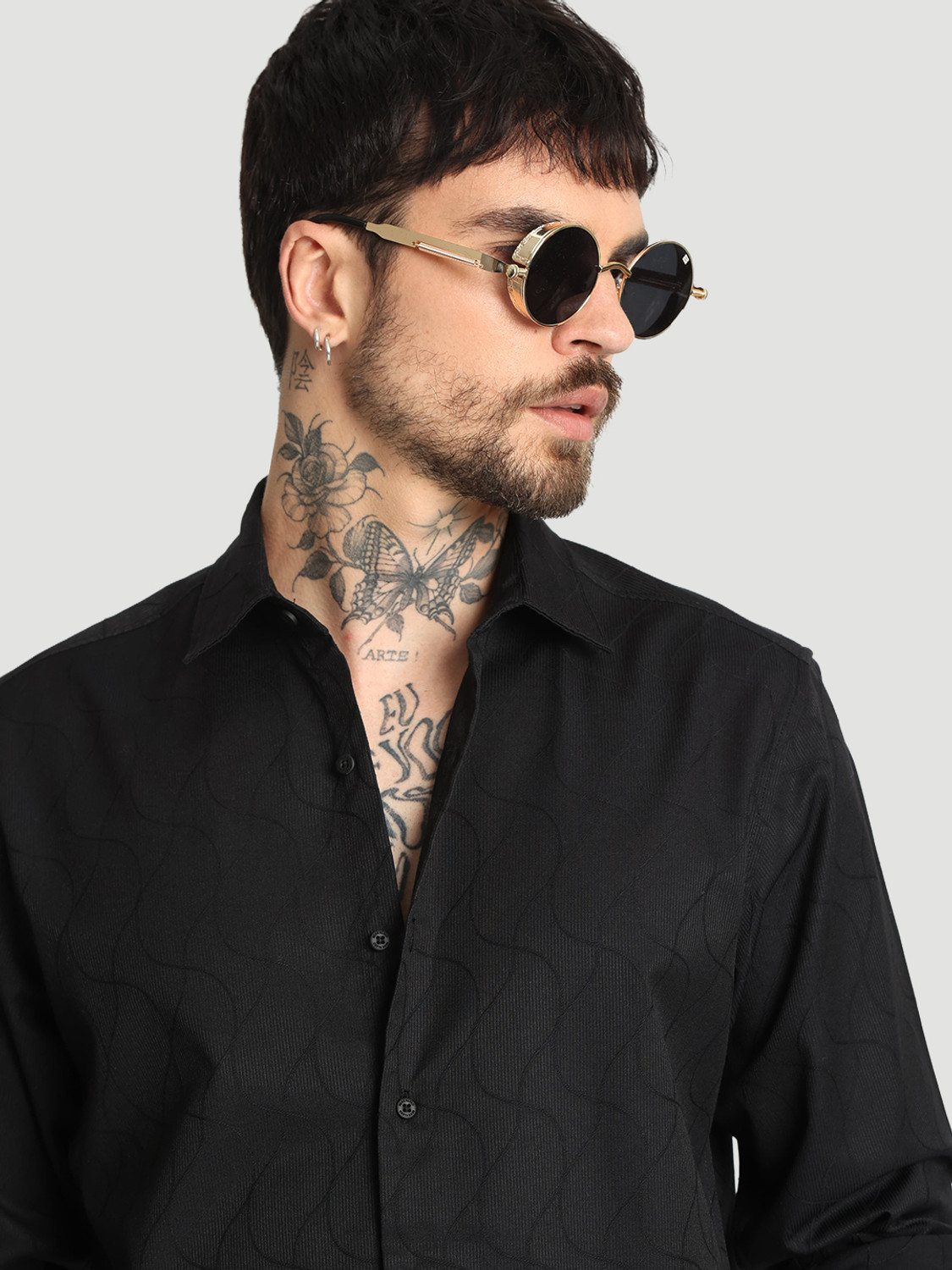 Image of Bene Kleed Men Slim Fit Floral Print Slim Collar Casual Shirt