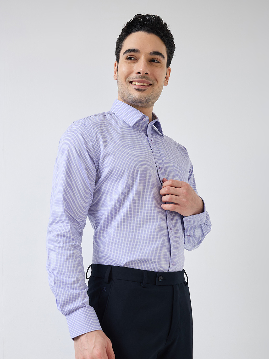 Image of Raymond Men Regular Fit Self Design Formal Shirt