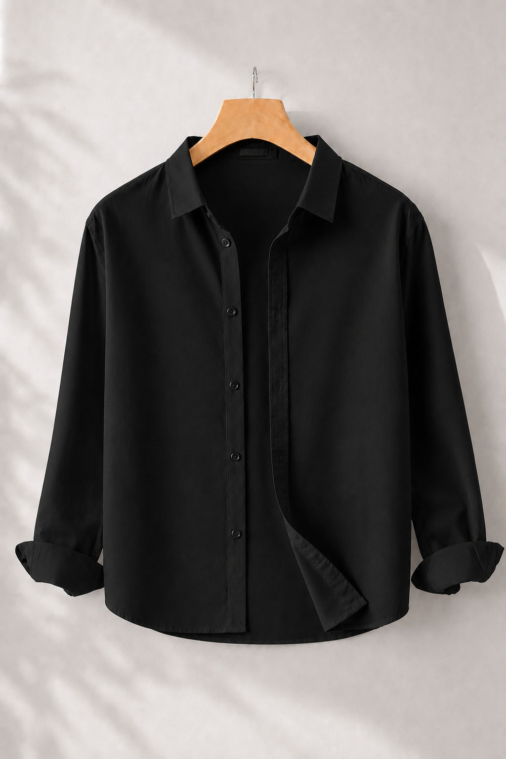 mozero Men Regular Fit Solid Spread Collar Shirt - Image 1