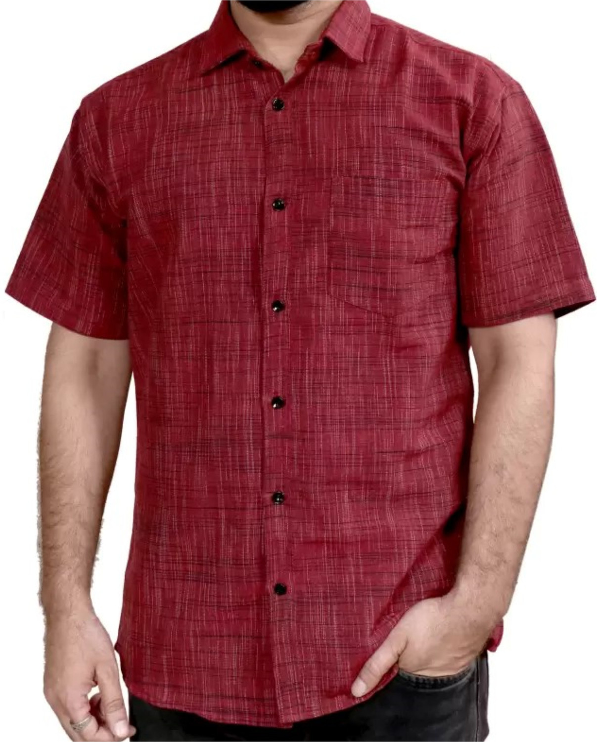 Image of VENUSS Men Regular Fit Solid Spread Collar Casual Shirt