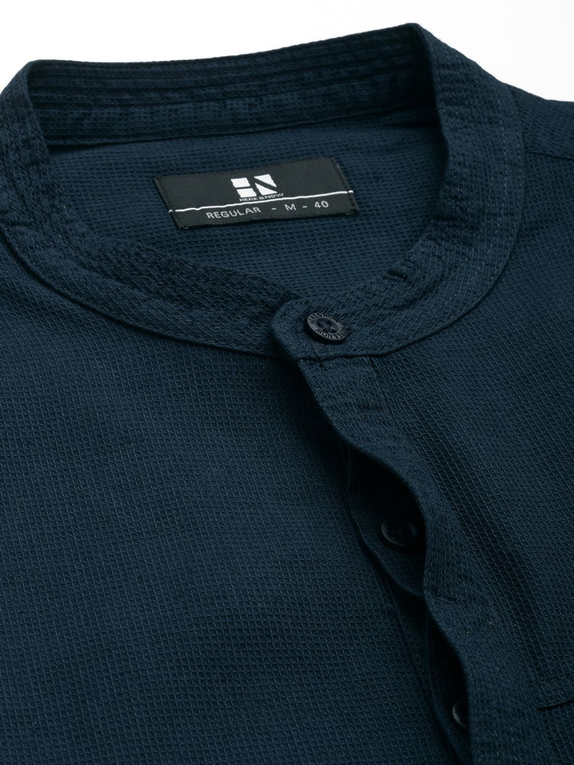 Image of HERE&NOW Men Regular Fit Solid Casual Shirt
