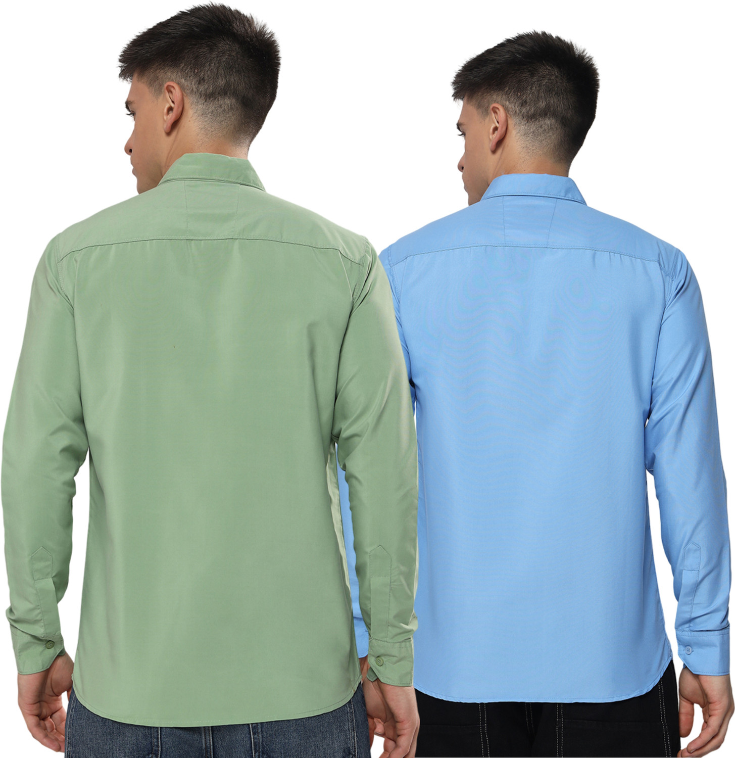 Image of youth first Men Regular Fit Solid Spread Collar Casual Shirt (Pack of 2)