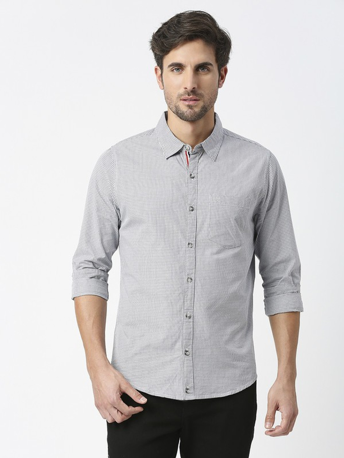 Image of THOMAS SCOTT Men Regular Fit Checkered Casual Shirt