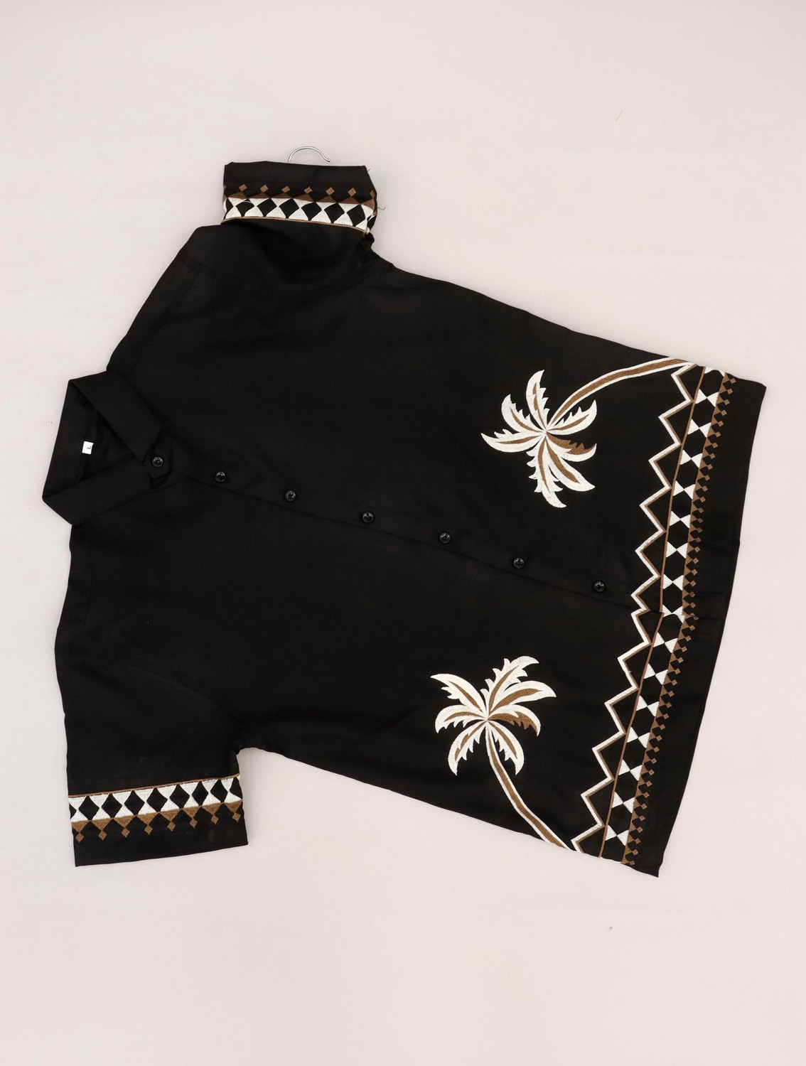 LEMZODIC Men Regular Fit Embroidered Lapel Shirt - Image 1
