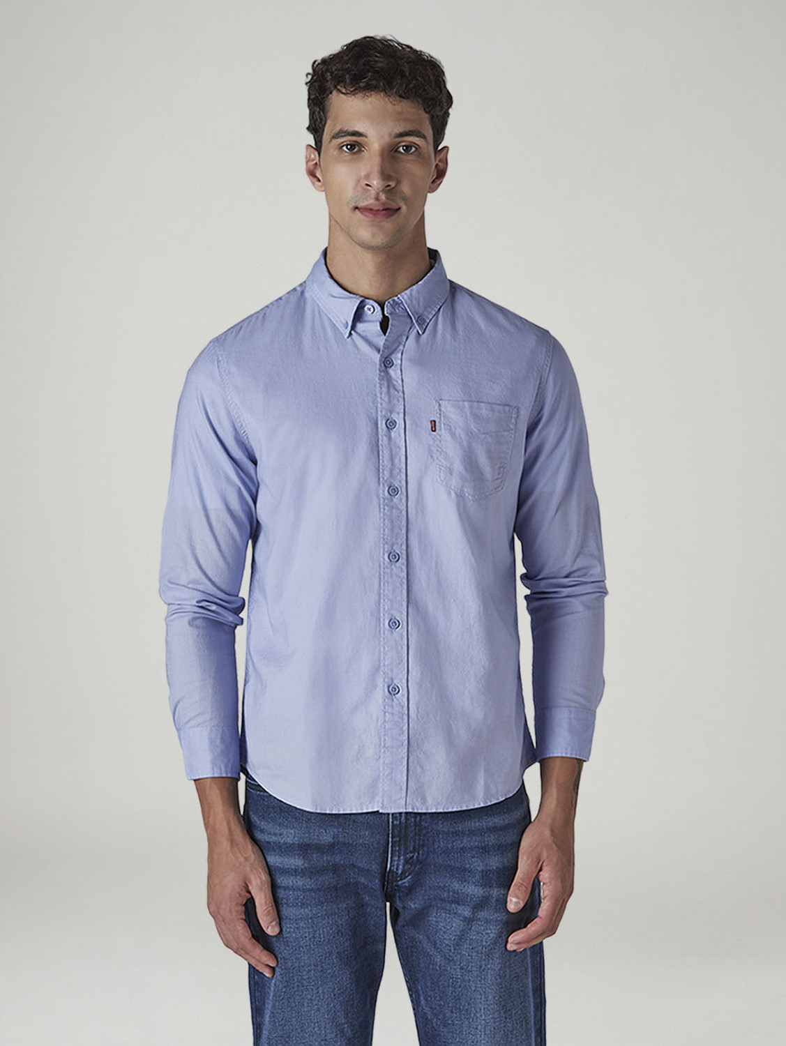 Image of U.S. POLO ASSN. Men Slim Fit Solid Cut Away Collar Casual Shirt