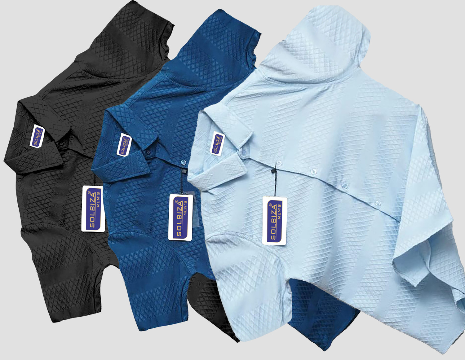 Image of clinch fashion Men Regular Fit Self Design Slim Collar Casual Shirt