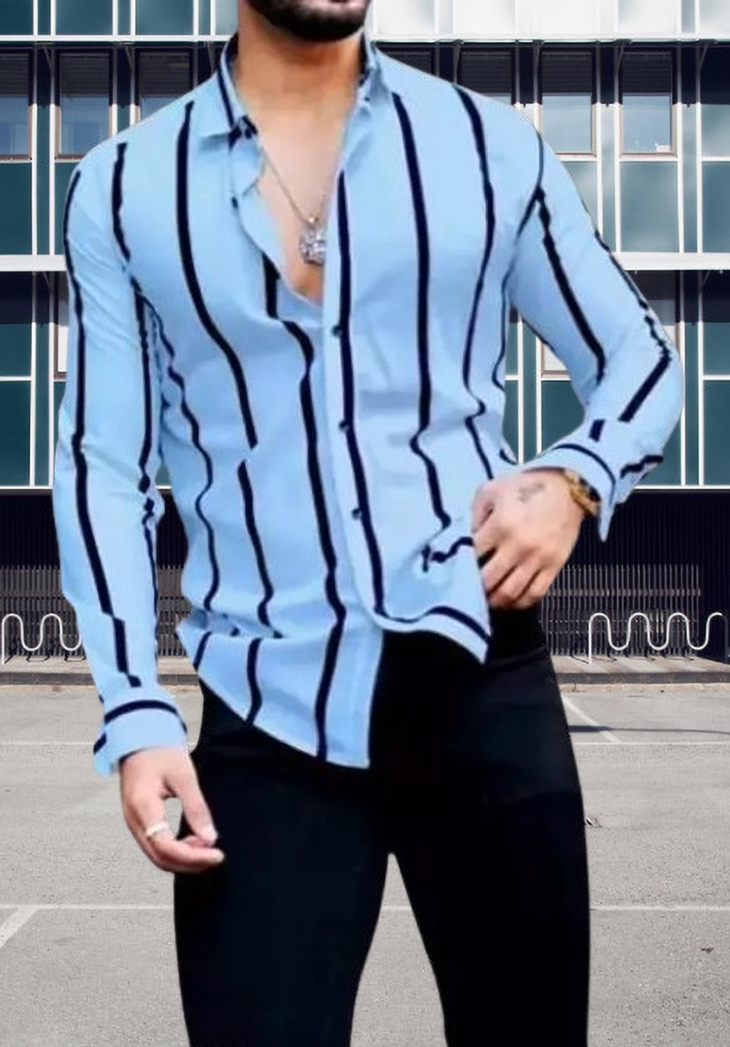 Image of Divybhav Men Regular Fit Striped Casual Shirt