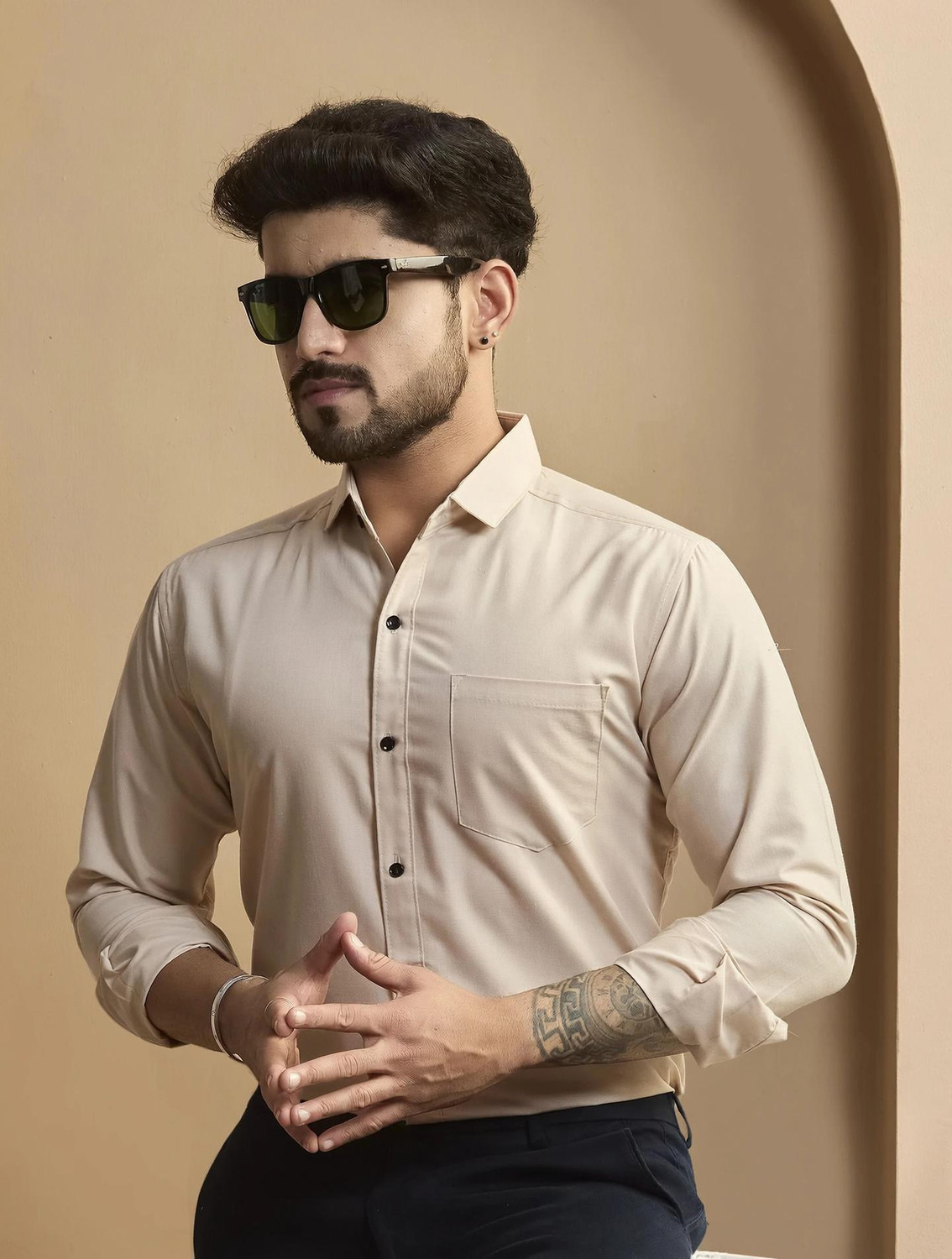STONEBERG Men Slim Fit Solid Formal Shirt - Image 1