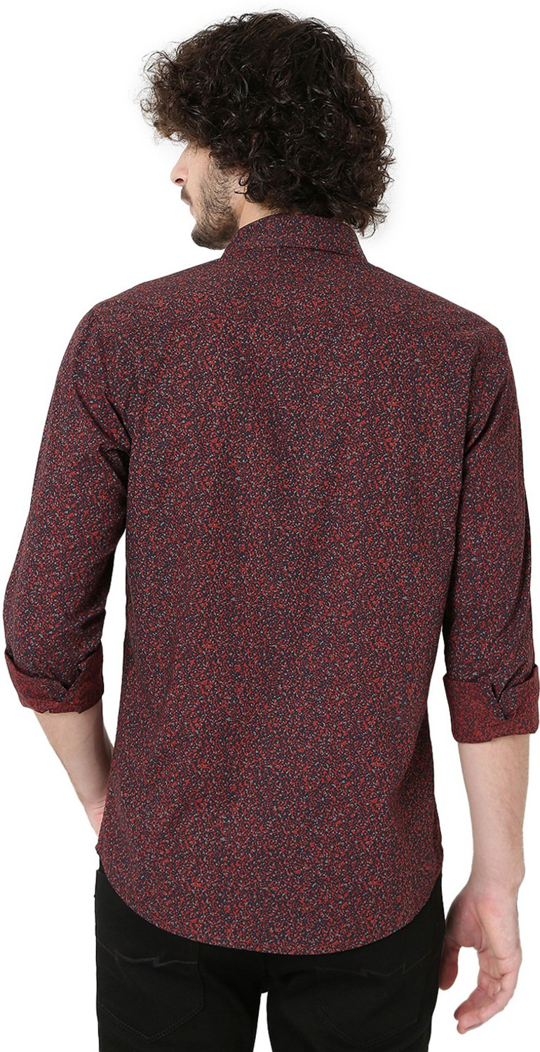 Image of MUFTI Men Slim Fit Printed Spread Collar Casual Shirt