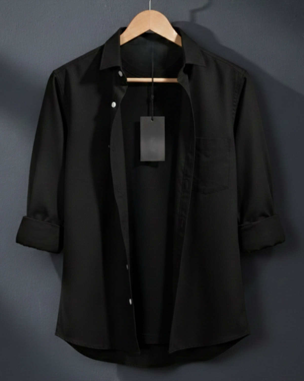Image of Styles Thief Men Regular Fit Solid Spread Collar Casual Shirt