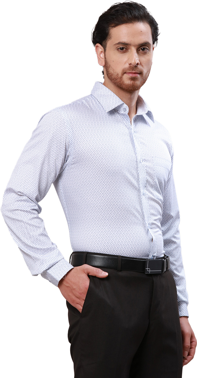 Image of Raymond Men Slim Fit Self Design Formal Shirt
