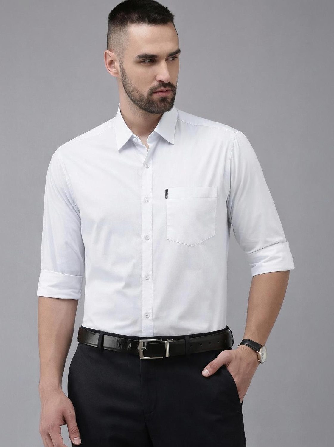 Image of COMBRAIDED Men Regular Fit Striped Casual Shirt