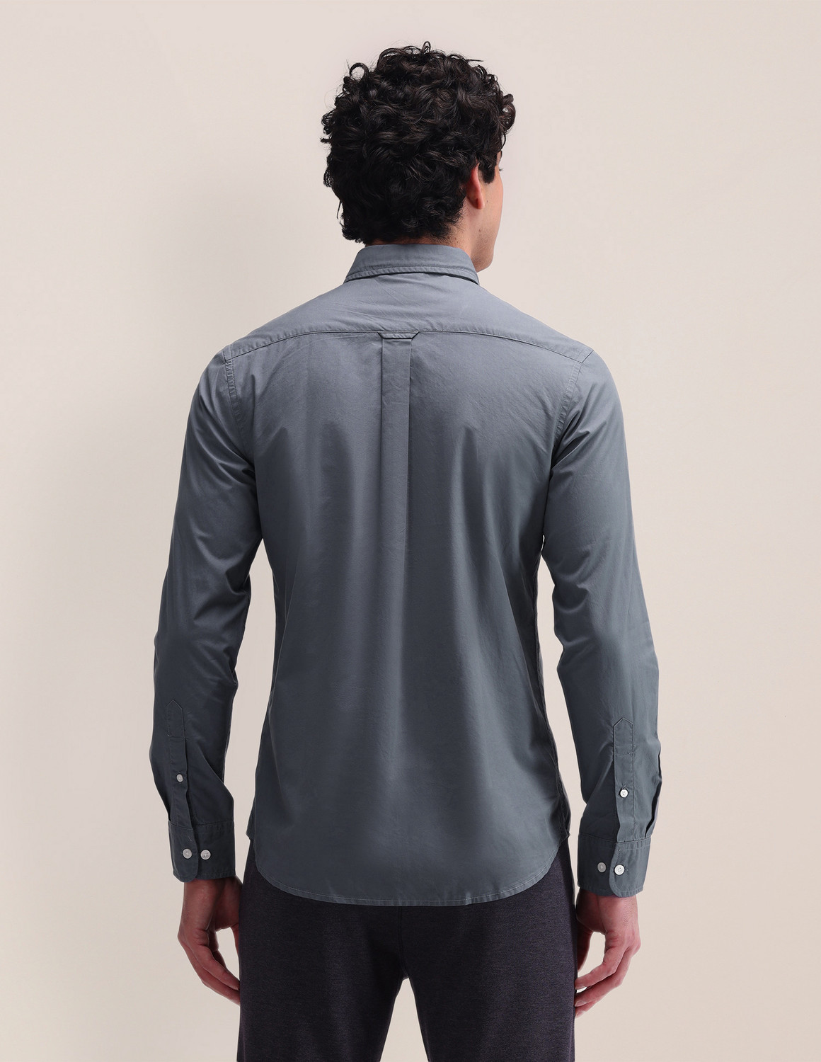 Image of U.S. POLO ASSN. Men Regular Fit Solid Spread Collar Casual Shirt