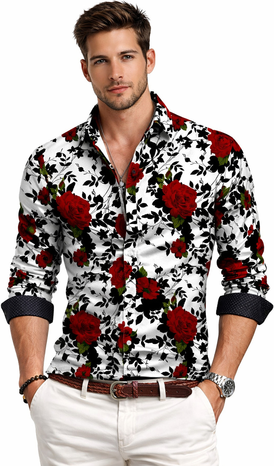 Image of shardha enterprise Men Regular Fit Printed Spread Collar Casual Shirt