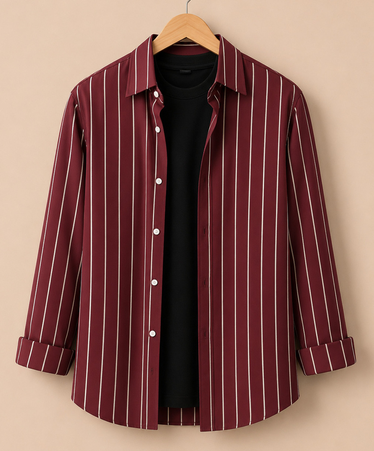 RODEIZ Men Slim Fit Striped Casual Shirt - Image 1