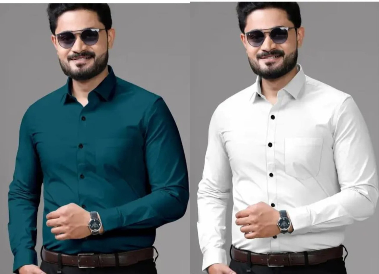Image of VENUSS Men Regular Fit Solid Spread Collar Casual Shirt