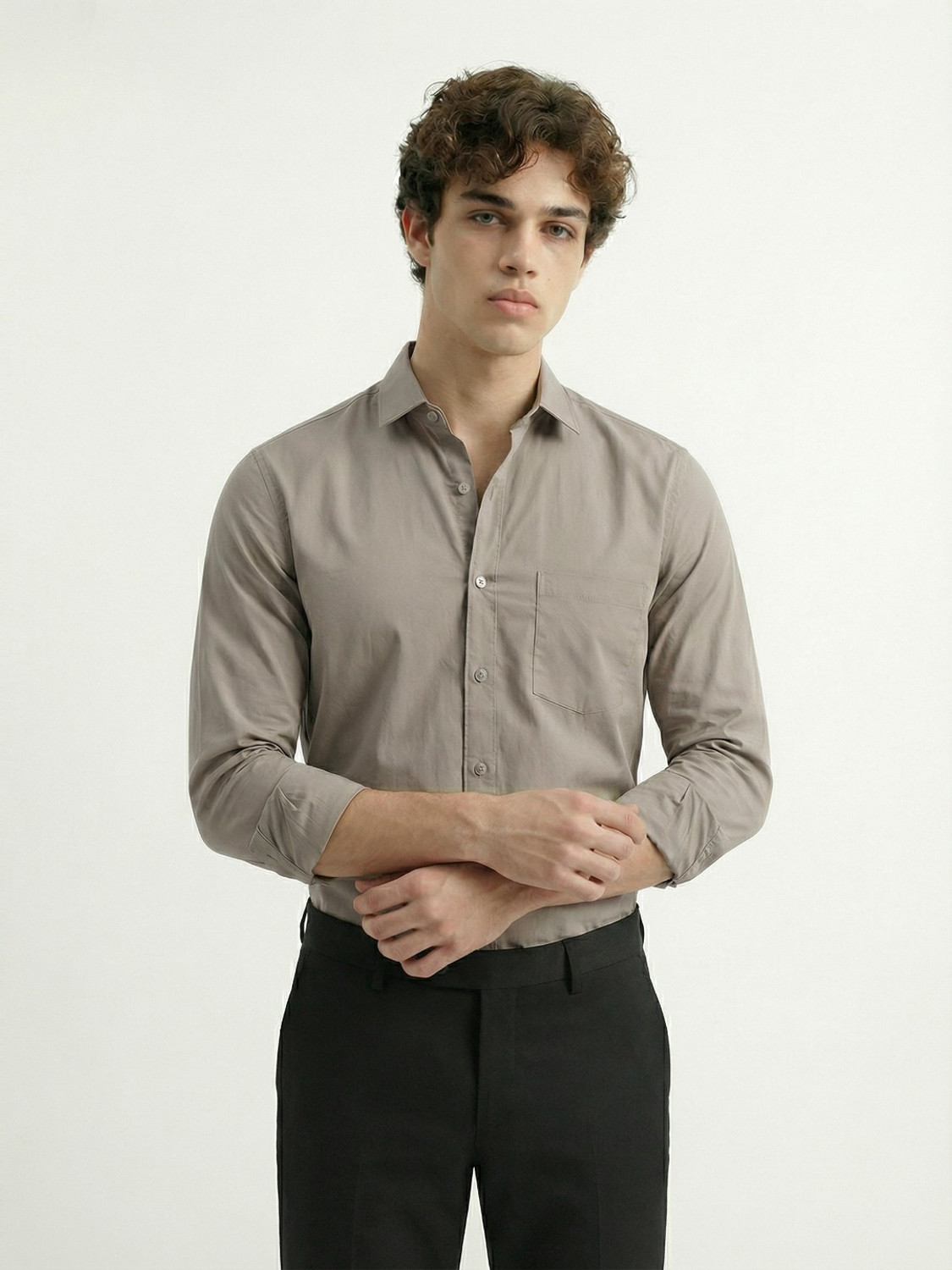 Image of PROBIZ Men Regular Fit Striped Spread Collar Casual Shirt