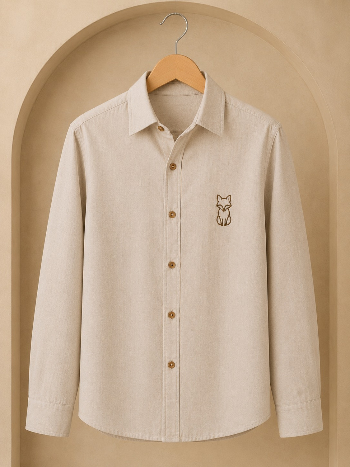 Image of FIBERMILL Men Slim Fit Solid Spread Collar Formal Shirt