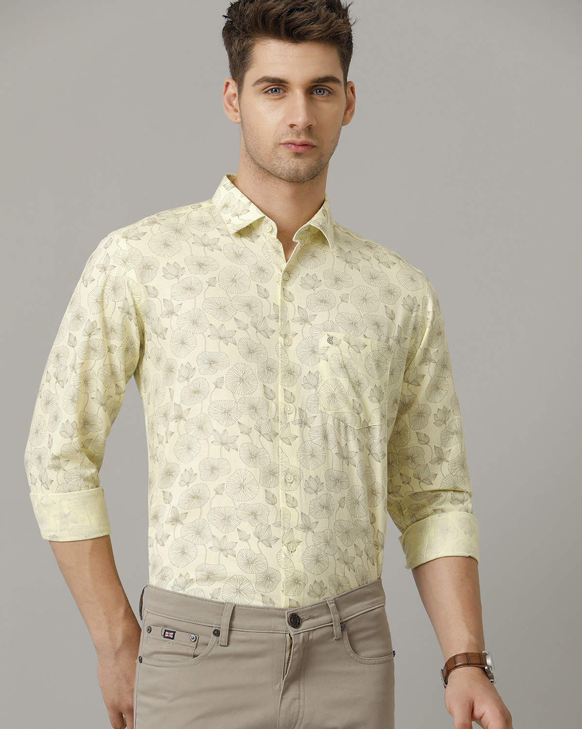 Image of CAVALLO BY LINEN CLUB Men Slim Fit Printed Casual Shirt