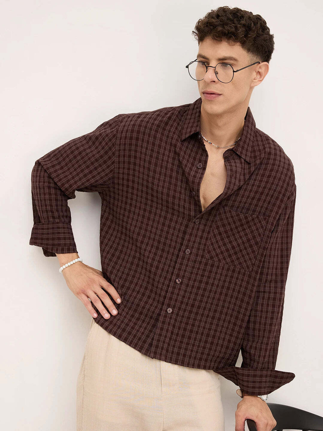 VASTRADO Men Oversized Checkered Casual Shirt - Image 1