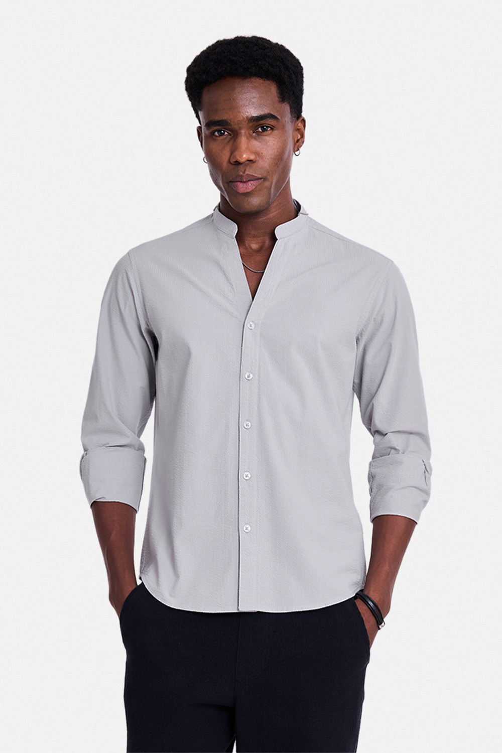 Image of Mast & Harbour Men Regular Fit Solid Casual Shirt