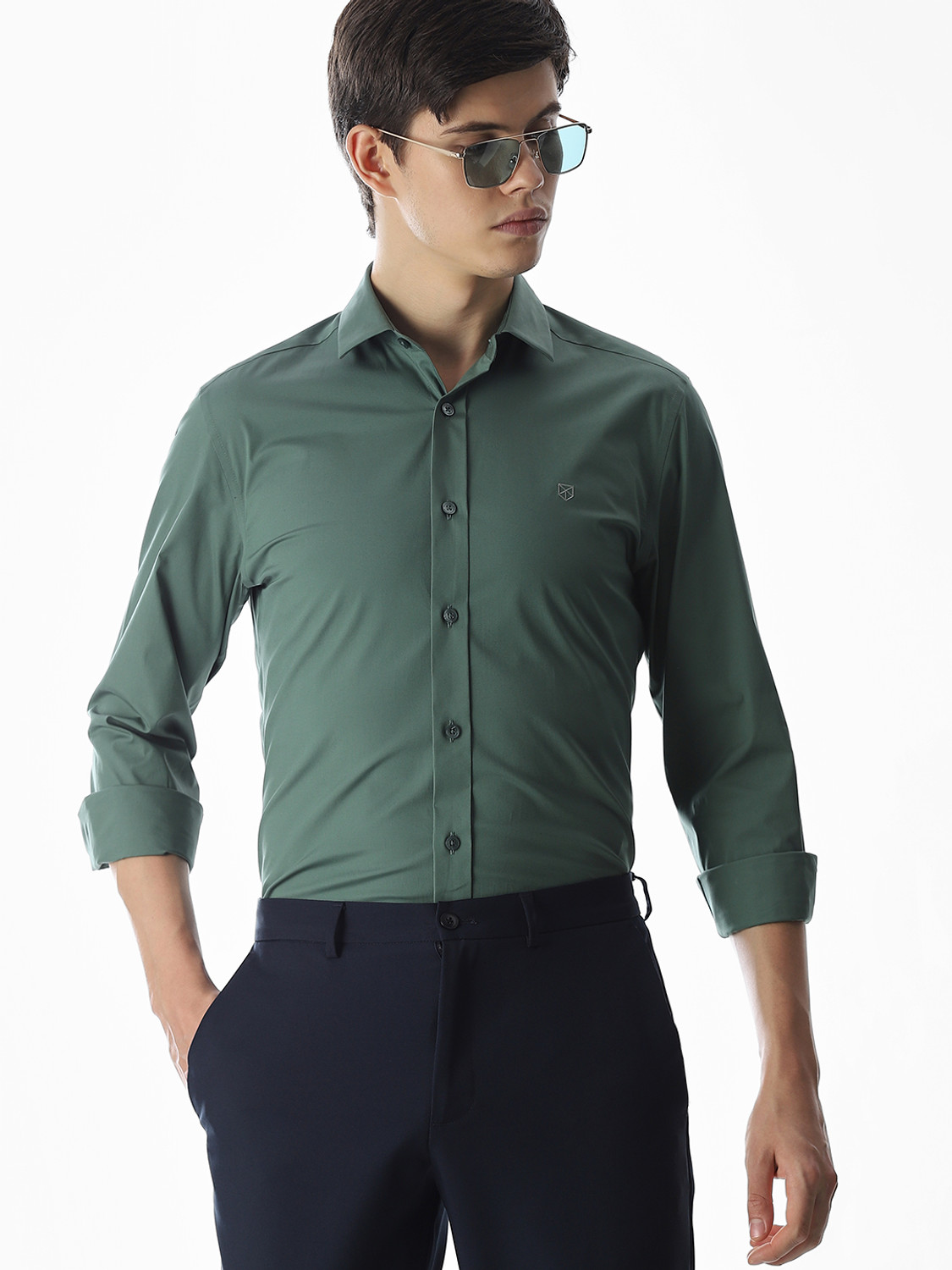 Image of JACK & JONES Men Regular Fit Checkered Spread Collar Casual Shirt