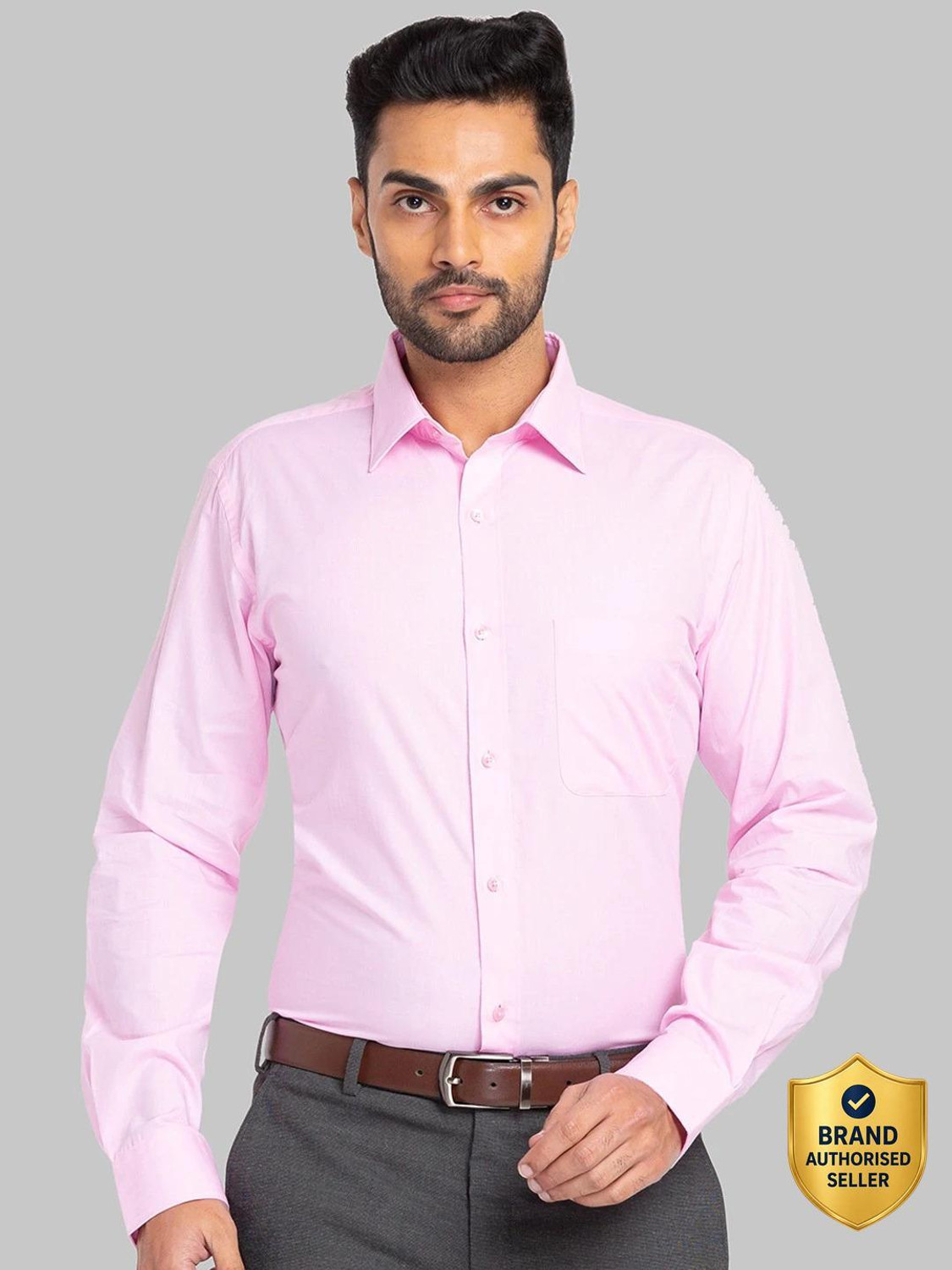 Image of Raymond Men Slim Fit Solid Formal Shirt