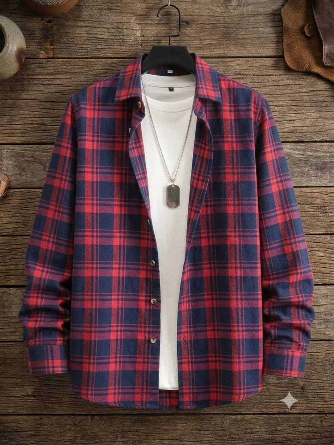 MARK LEURENT Men Comfort Fit Checkered Casual Shirt - Image 1